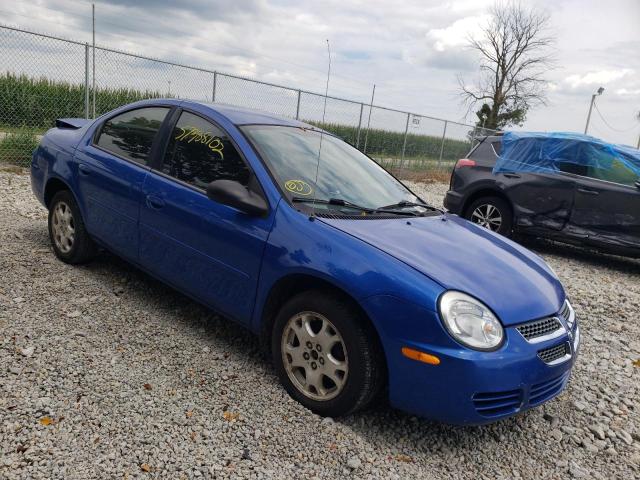 1B3ES56C25D110368 - 2005 DODGE NEON SXT BLUE photo 1