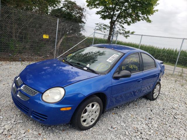 1B3ES56C25D110368 - 2005 DODGE NEON SXT BLUE photo 2