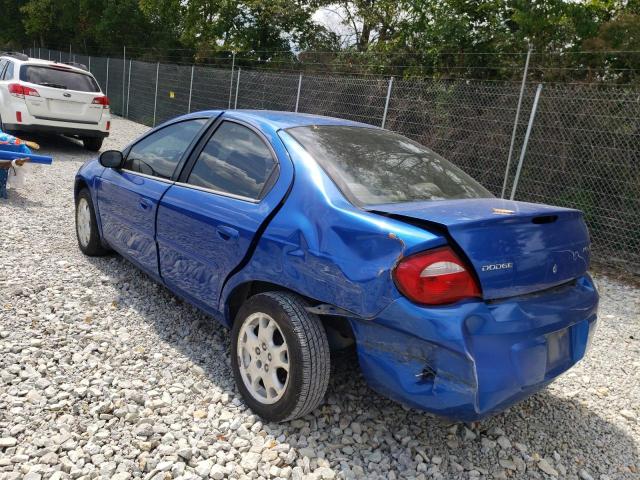 1B3ES56C25D110368 - 2005 DODGE NEON SXT BLUE photo 3