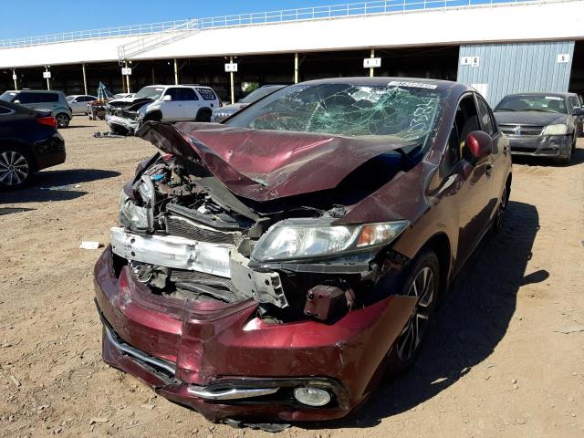 19XFB2F98DE058120 - 2013 HONDA CIVIC EXL 勃艮第红 照片 2