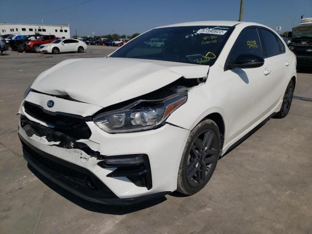 3KPF34AD5ME270560 - 2021 KIA FORTE GT L WHITE photo 2