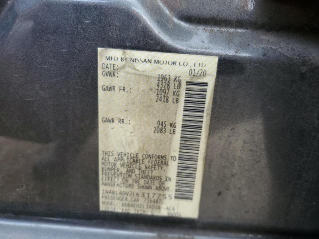 1N4BL4DV2LN317255 - 2020 NISSAN ALTIMA SV GRAY photo 10