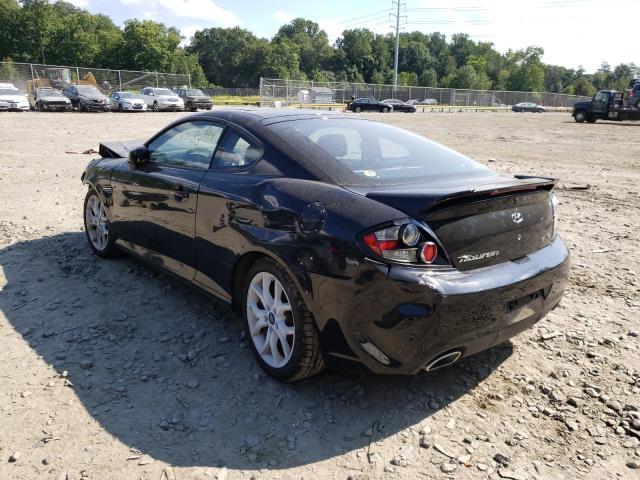 KMHHN66F08U273748 - 2008 HYUNDAI TIBURON GT BLACK photo 3