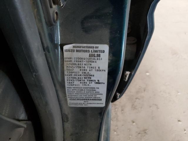 4S6CM58W6X4400268 - 1999 HONDA PASSPORT E 绿色 照片 10