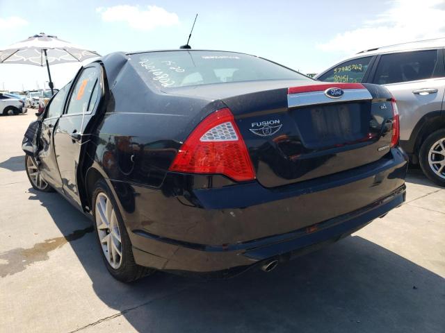 3FAHP0JG0BR149656 - 2011 FORD FUSION SEL BLACK photo 3