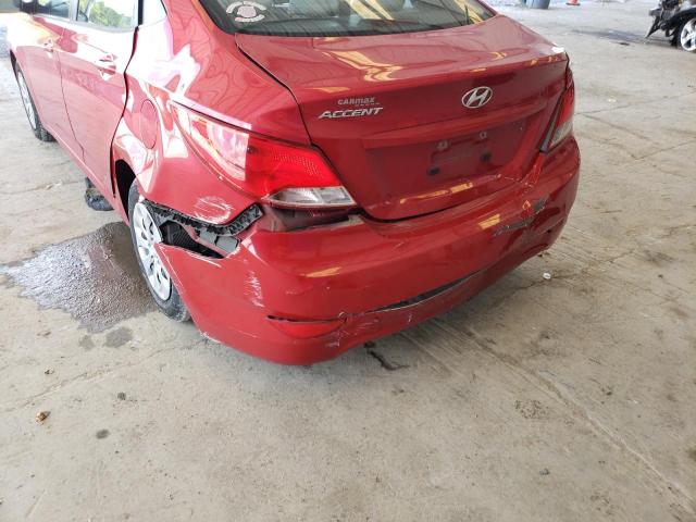 KMHCT4AEXFU863049 - 2015 HYUNDAI ACCENT RED photo 9