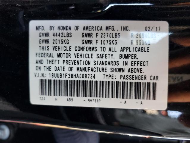 19UUB1F38HA009734 - 2017 ACURA TLX Սև լուսանկար 10