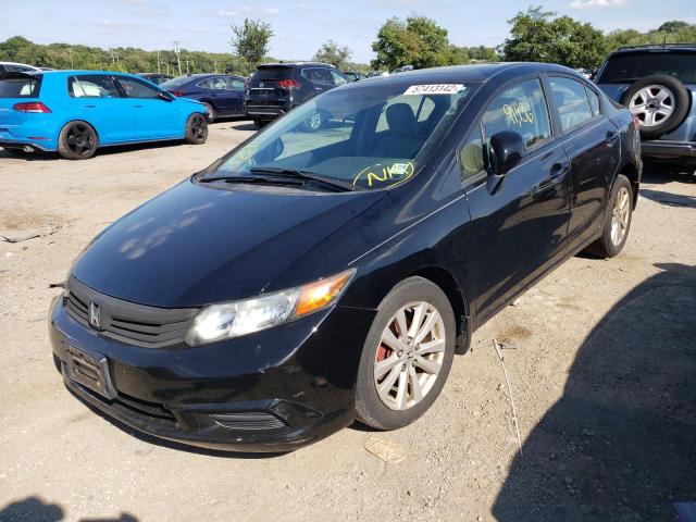19XFB2F90CE023845 - 2012 HONDA CIVIC EXL أسود صورة 2