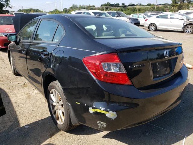 19XFB2F90CE023845 - 2012 HONDA CIVIC EXL أسود صورة 3
