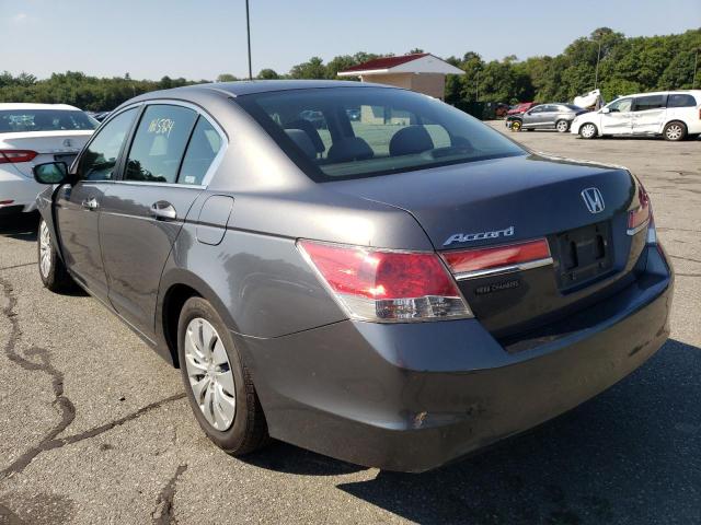 1HGCP2F38CA204230 - 2012 HONDA ACCORD LX GRAY photo 3