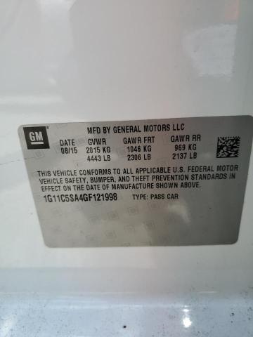 1G11C5SA4GF121998 - 2016 CHEVROLET MALIBU LIM თეთრი ფოტო 10