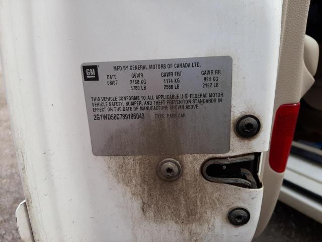 2G1WD58C789186043 - 2008 CHEVROLET IMPALA SUP თეთრი ფოტო 10