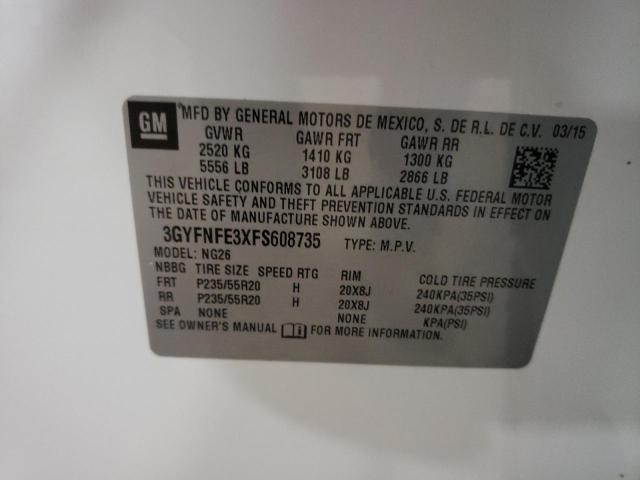 3GYFNFE3XFS608735 - 2015 CADILLAC SRX PERFOR 白色 照片 10