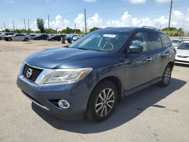 5N1AR2MN9EC725268 - 2014 NISSAN PATHFINDER BLUE photo 2