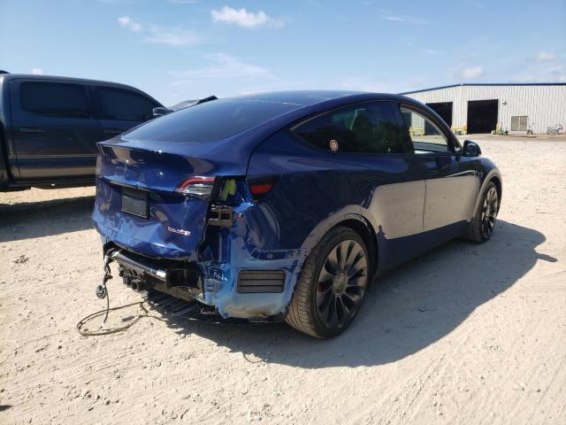 7SAYGDEF8NF399206 - 2022 TESLA MODEL Y أزرق صورة 4