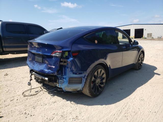 7SAYGDEF8NF399206 - 2022 TESLA MODEL Y BLUE photo 4