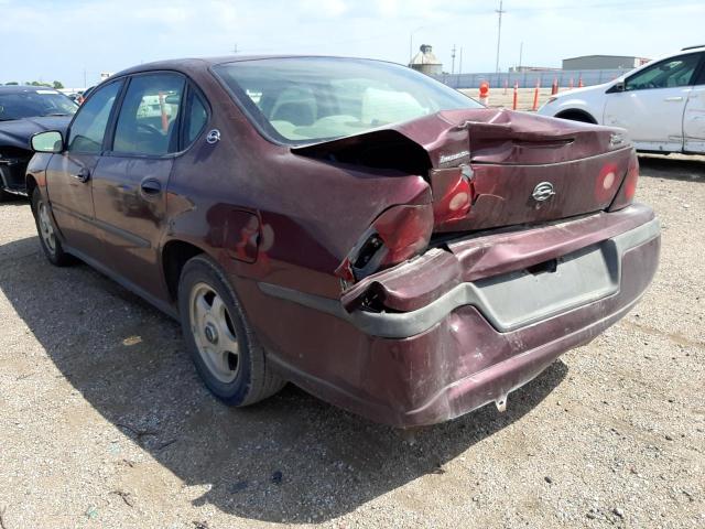 2G1WF52E349116926 - 2004 CHEVROLET IMPALA MAROON photo 3