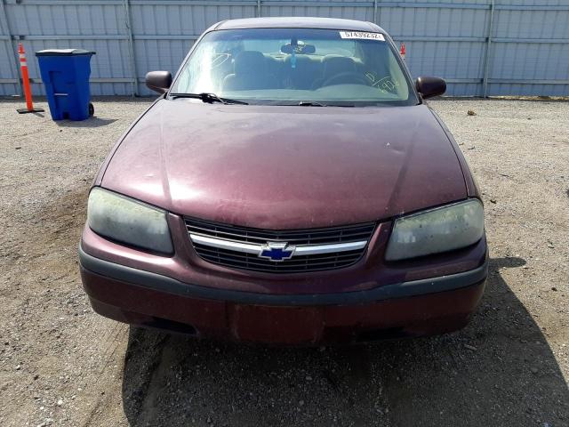 2G1WF52E349116926 - 2004 CHEVROLET IMPALA MAROON photo 9