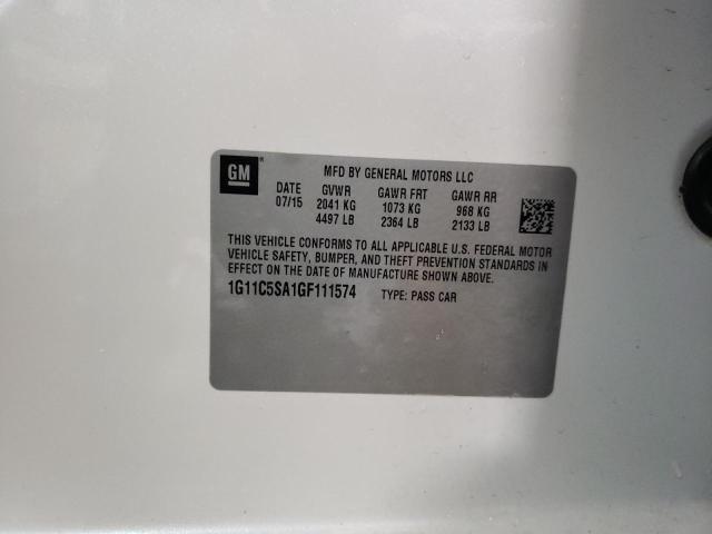 1G11C5SA1GF111574 - 2016 CHEVROLET MALIBU LIM 白色 照片 10