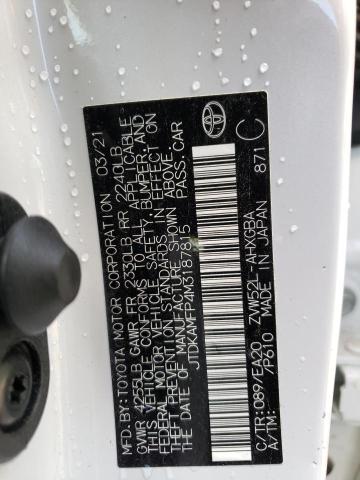 JTDKAMFP4M3187815 - 2021 TOYOTA PRIUS PRIM 白色 照片 10