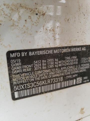 5UXTS3C56KLR73318 - 2019 BMW X3 XDRIVEM WHITE photo 10