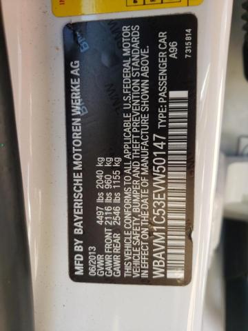 WBAVM1C53EVW50147 - 2014 BMW X1 SDRIVE2 WHITE photo 10