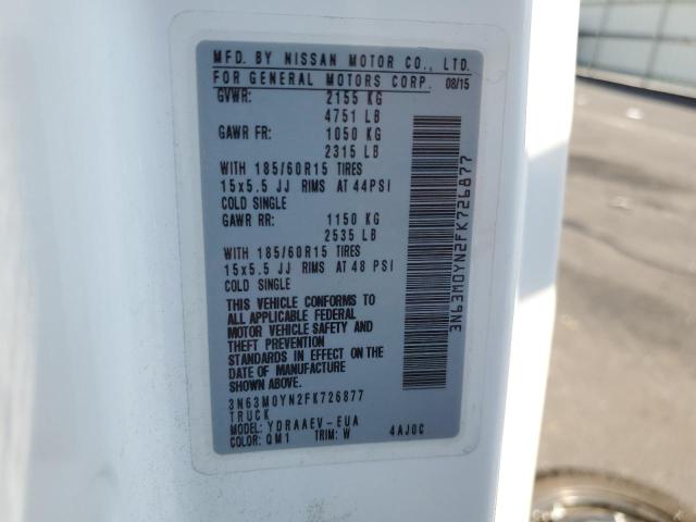 3N63M0YN2FK726877 - 2015 CHEVROLET CITY EXPRE Weiß Foto 10