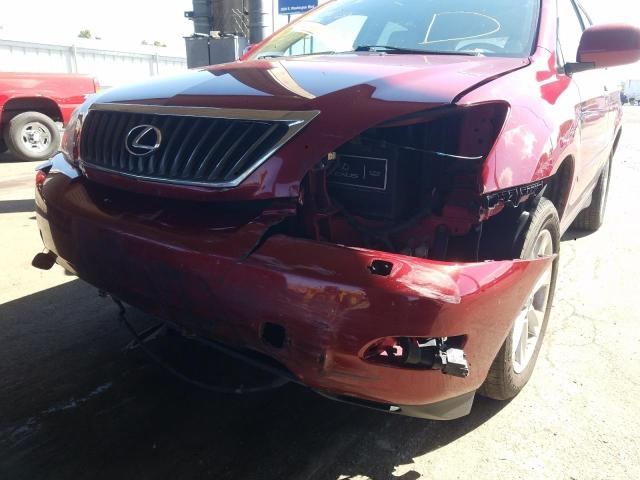 2T2HK31UX9C114053 - 2009 LEXUS RX 350 RED photo 9