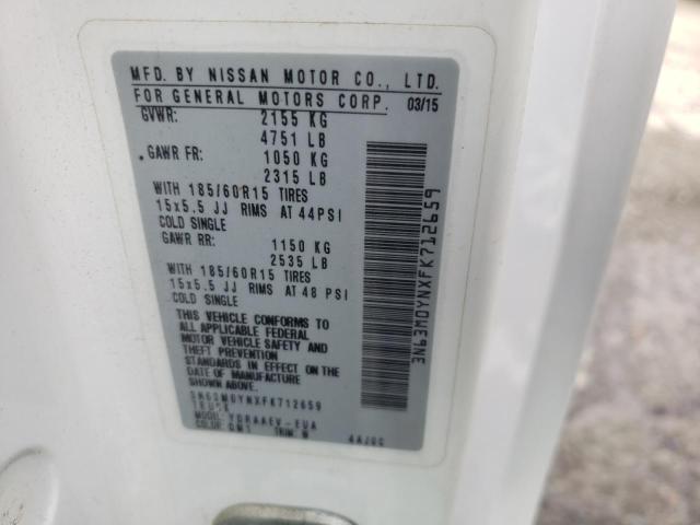 3N63M0YNXFK712659 - 2015 CHEVROLET CITY EXPRE 白色 照片 10