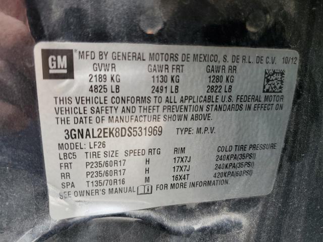 3GNAL2EK8DS531969 - 2013 CHEVROLET CAPTIVA LS 黑色 照片 10