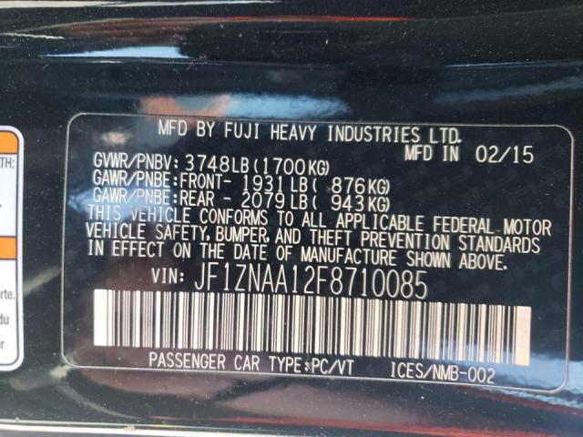 JF1ZNAA12F8710085 - 2015 TOYOTA SCION FR-S BLACK photo 10