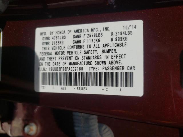 19UUB3F58FA002180 - 2015 ACURA TLX TECH BURGUNDY photo 10