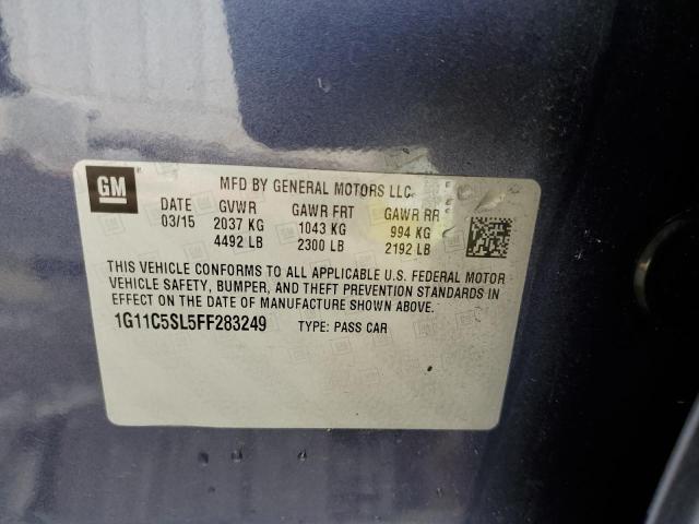 1G11C5SL5FF283249 - 2015 CHEVROLET MALIBU 1LT 蓝色 照片 10
