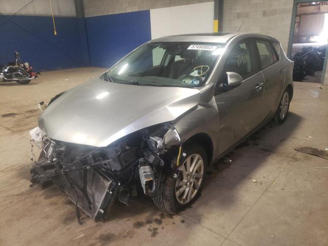 JM1BL1M88C1640218 - 2012 MAZDA 3 I GRAY photo 2