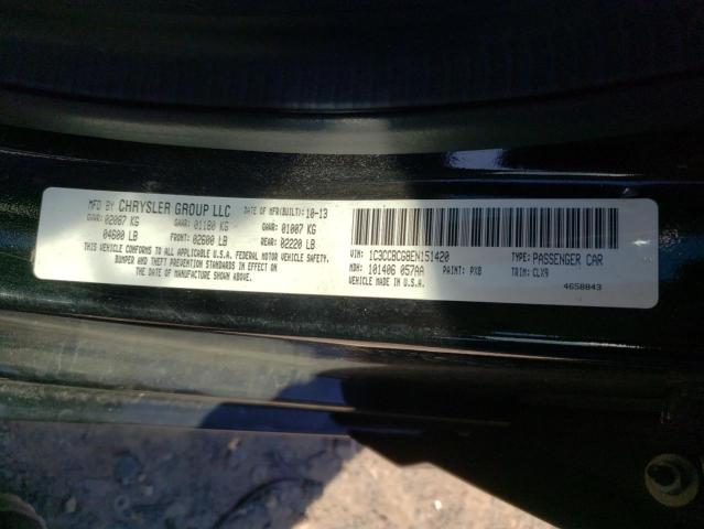 1C3CCBCG8EN151420 - 2014 CHRYSLER 200 LIMITE BLACK photo 10