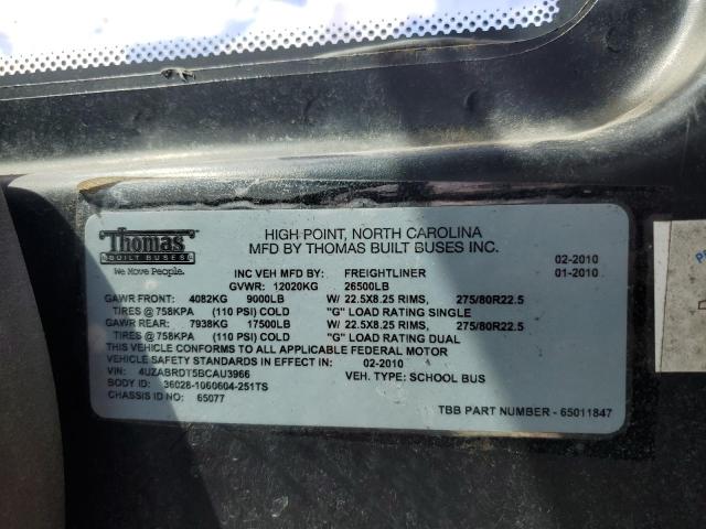 4UZABRDT5BCAU3966 - 2011 FREIGHTLINER CHASSIS B2 黄色 照片 10
