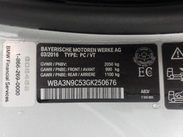 WBA3N9C53GK250676 - 2016 BMW 428 XI SILVER photo 10