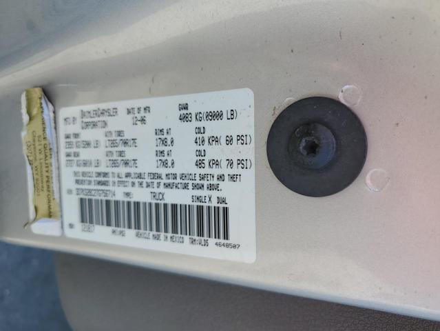 3D7KS28C27G756714 - 2007 DODGE RAM 2500 S Արծաթագույն լուսանկար 10