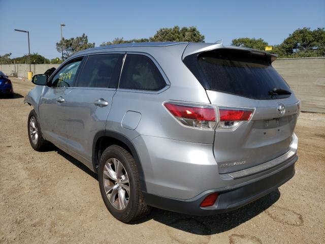 5TDKKRFH6FS109525 - 2015 TOYOTA HIGHLANDER SILVER photo 3