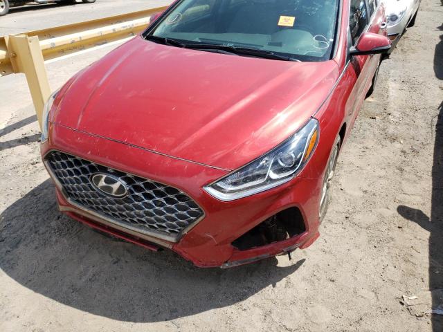 5NPE34AF4KH776502 - 2019 HYUNDAI SONATA LIM RED photo 9