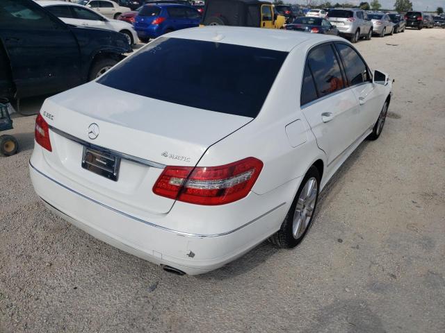 WDDHF8JB6DA691833 - 2013 MERCEDES-BENZ E 350 4MAT WHITE photo 4