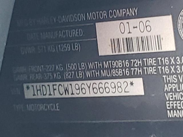 1HD1FCW196Y666982 - 2006 HARLEY-DAVIDSON FLHTCUI  照片 10