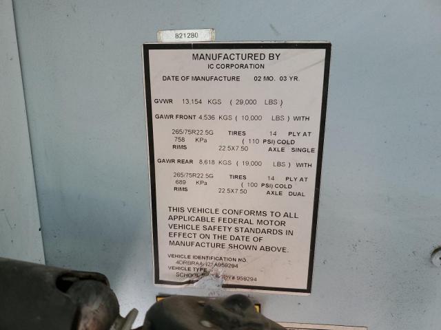 4DRBRAAN23A959294 - 2003 IC CORPORATION 3000 ყვითელი ფოტო 10