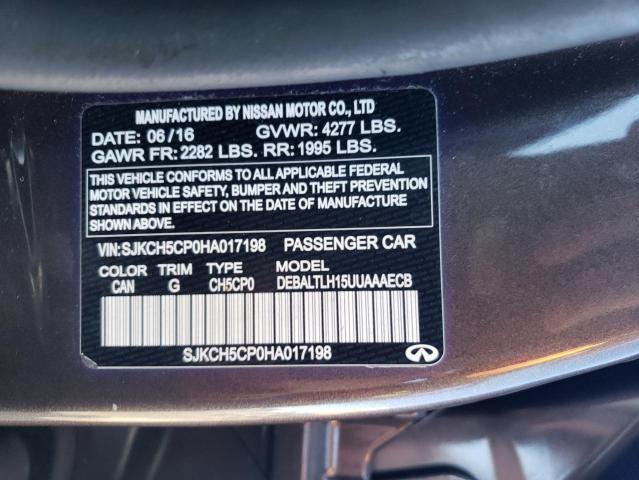 SJKCH5CP0HA017198 - 2017 INFINITI QX30 BASE BROWN photo 10