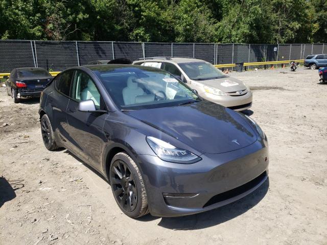5YJYGDEE8MF268263 - 2021 TESLA MODEL Y رمادي صورة 1