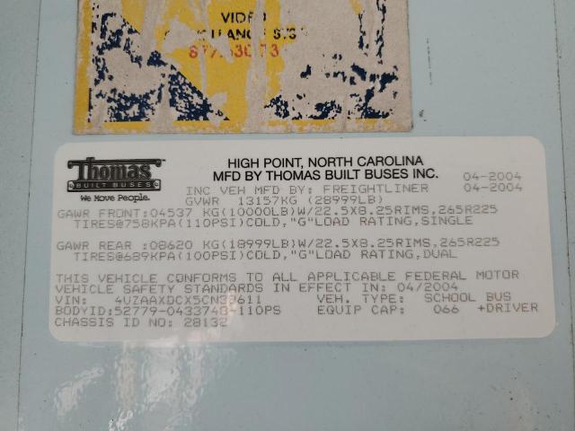 4UZAAXDCX5CN38611 - 2005 FREIGHTLINER CHASSIS FS 黄色 照片 10