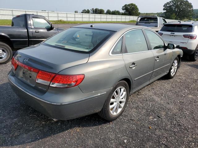 KMHFC46F58A262912 - 2008 HYUNDAI AZERA SE GRAY photo 4