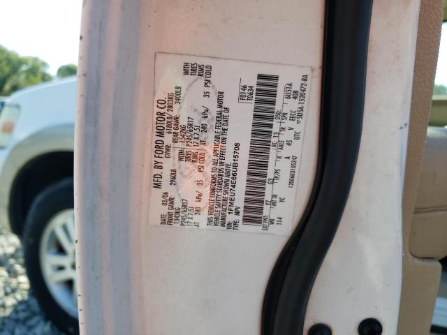 1FMEU74E66UB15708 - 2006 FORD EXPLORER E WHITE photo 10