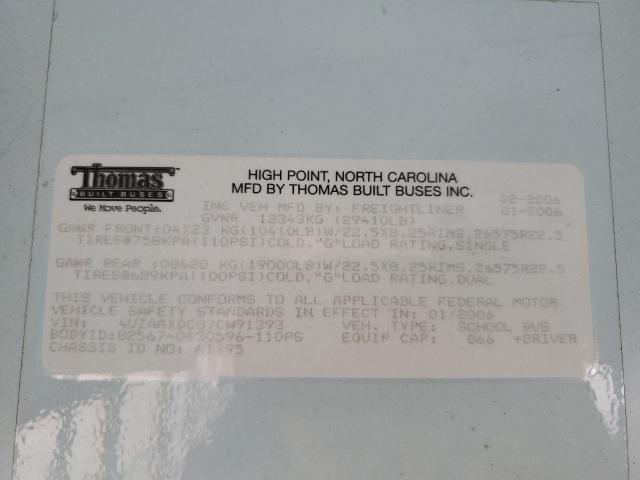 4UZAAXDC87CW91393 - 2007 FREIGHTLINER CHASSIS FS ყვითელი ფოტო 10