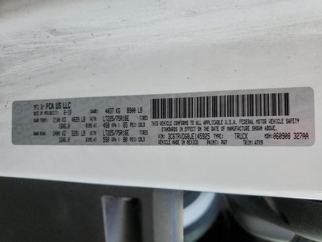 3C6TRVDG8JE145925 - 2018 RAM PROMASTER 白色 照片 10